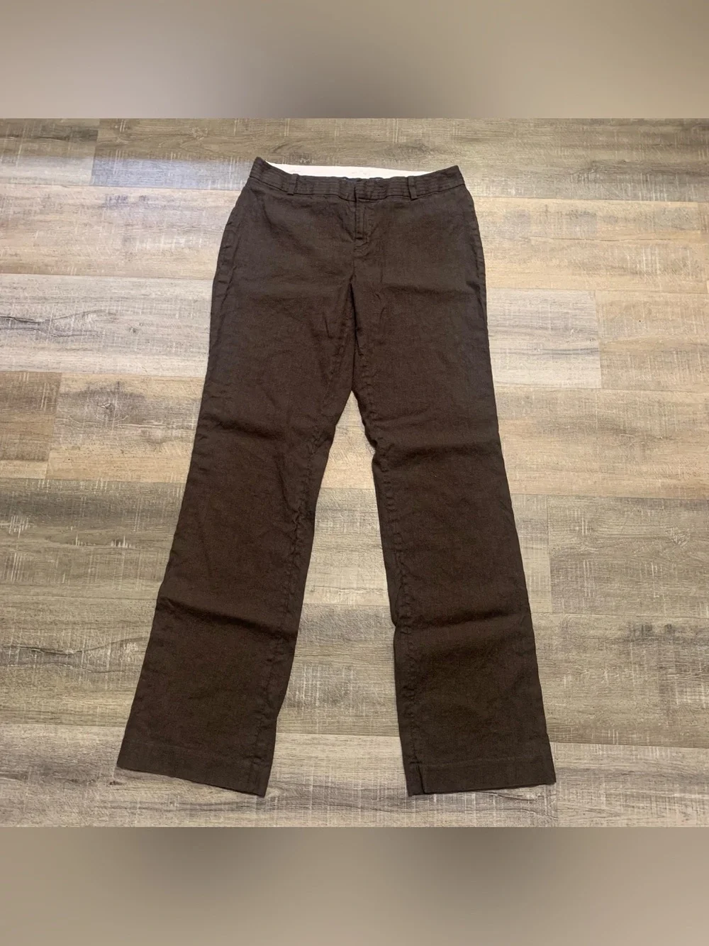 Banana Republic Contoured Fit Brown Linen Blend Pants Women’s Size 4